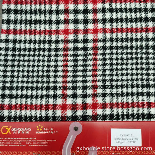 Boucle fashionable tartan with loops yarn fabric